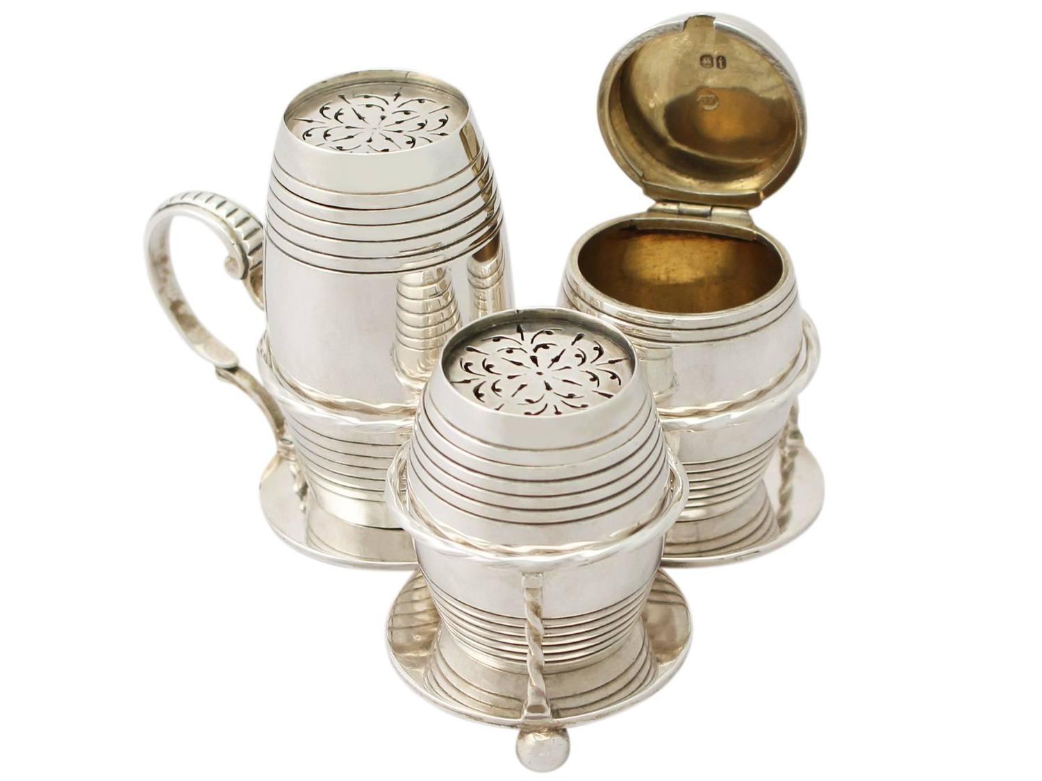 Sterling Silver Cruet Set, Antique Victorian For Sale at 1stdibs