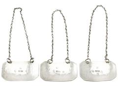 Sterling Silver Bottle Labels/Decanter Tickets, Antique George IV