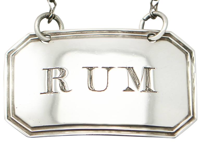 Sterling Silver Bottle Labels/Decanter Tickets, Antique IV at