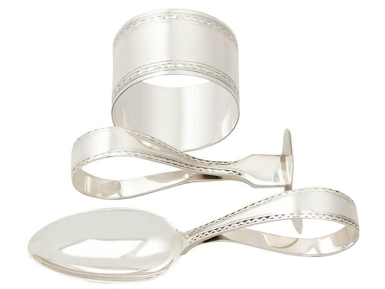 Sterling Silver Christening Baby Feeder Set by Harrods Ltd Antique
