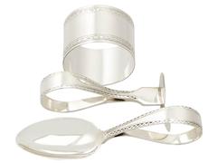 Sterling Silver Christening Baby Feeder Set by Harrods Ltd - Antique George V