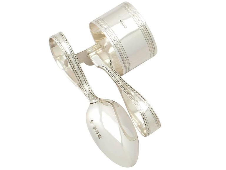 Sterling Silver Christening Baby Feeder Set by Harrods Ltd Antique