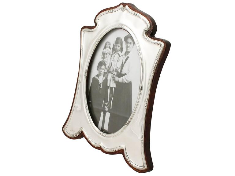 English Antique George V Sterling Silver Photograph Frame For Sale