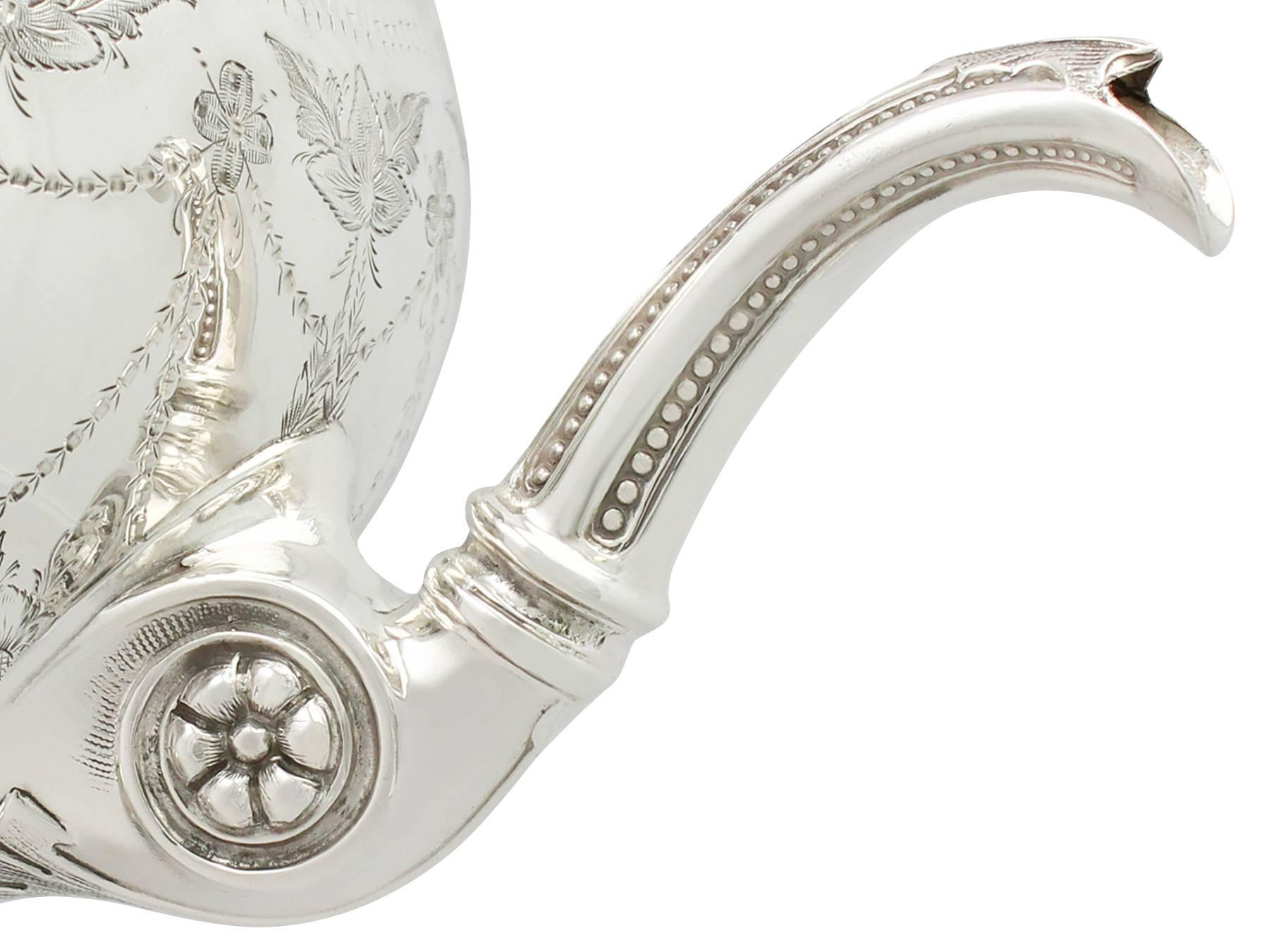 Sterling Silver Four-Piece Tea and Coffee Service, Antique Victorian 1