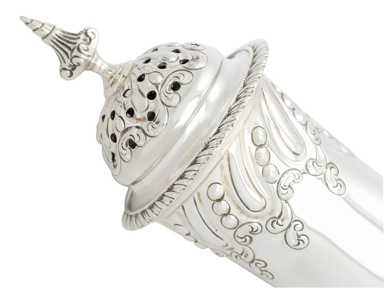 Early 20th Century Antique Edwardian Sterling Silver Sugar Caster For Sale