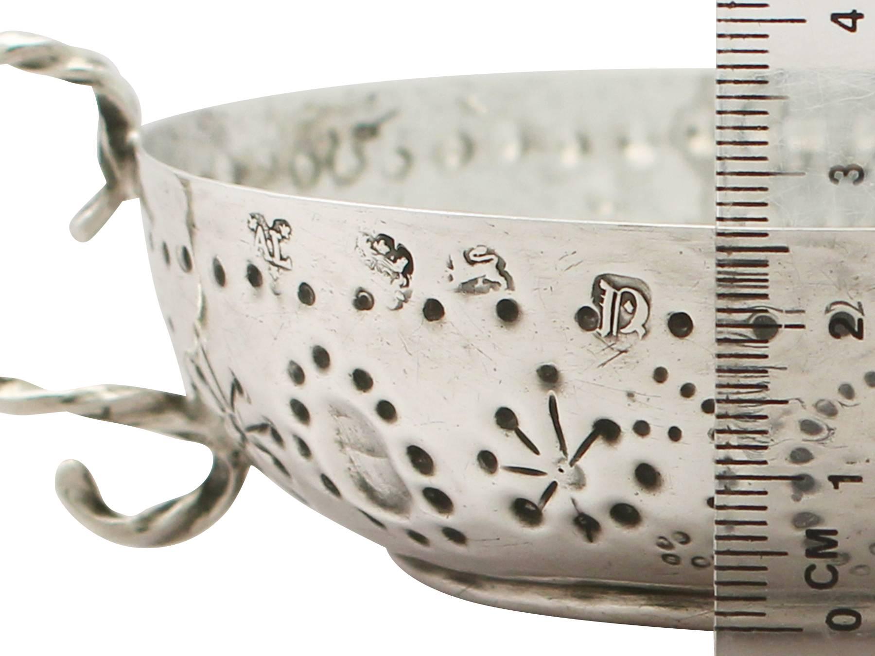 Late 17th Century Sterling Silver Wine Taster, Antique Charles II