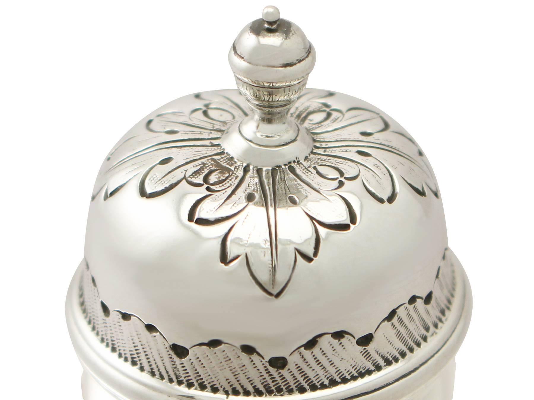 Late 19th Century Britannia Standard Silver Tea Caddy, George I Style, Antique Victorian