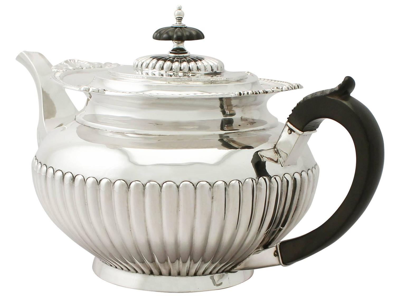 Sterling Silver Teapot, Antique Edwardian For Sale at 1stdibs