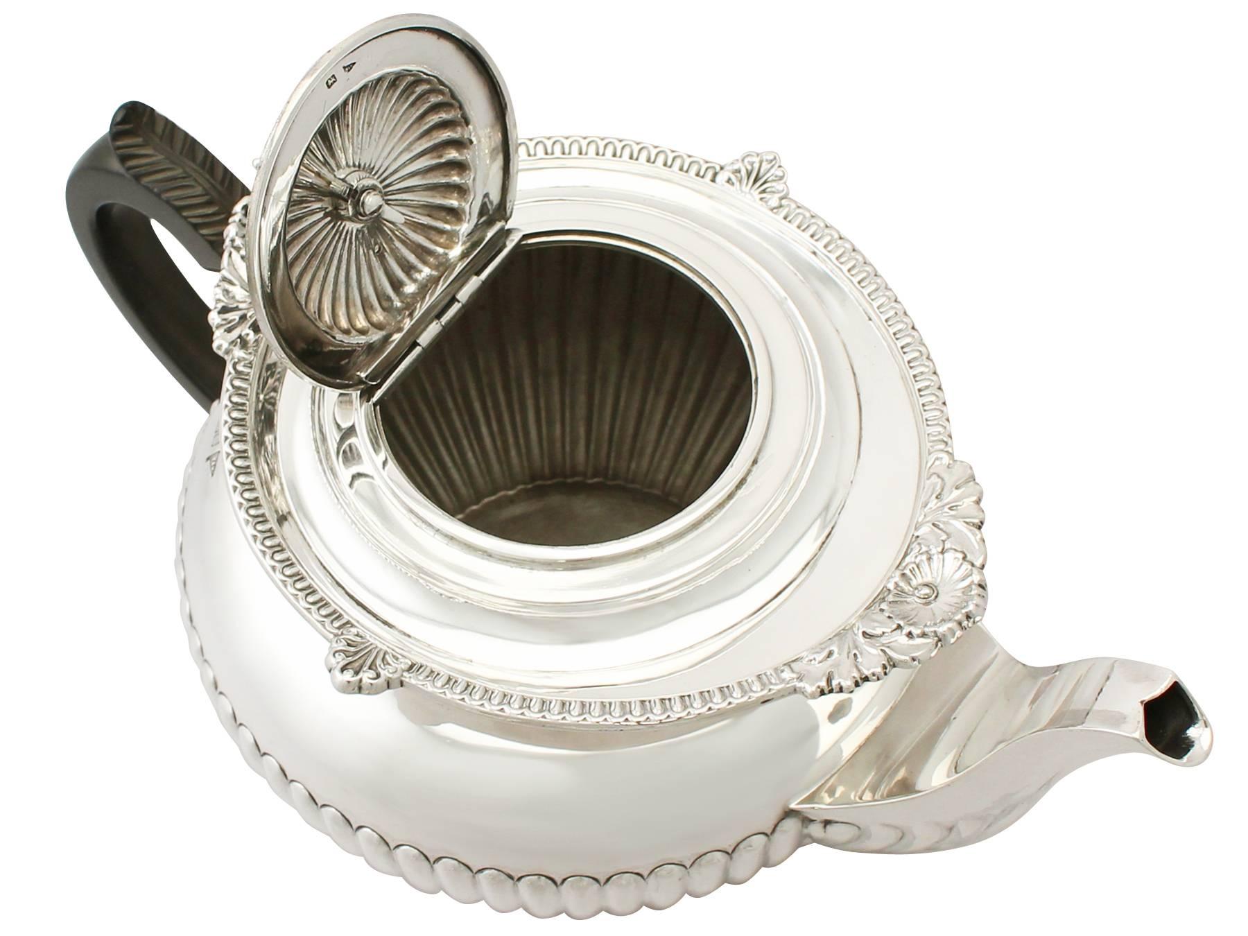 Sterling Silver Teapot, Antique Edwardian 5