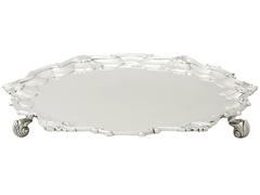 Sterling Silver Salver by Joseph Angell I & John Angell I - Antique Victorian