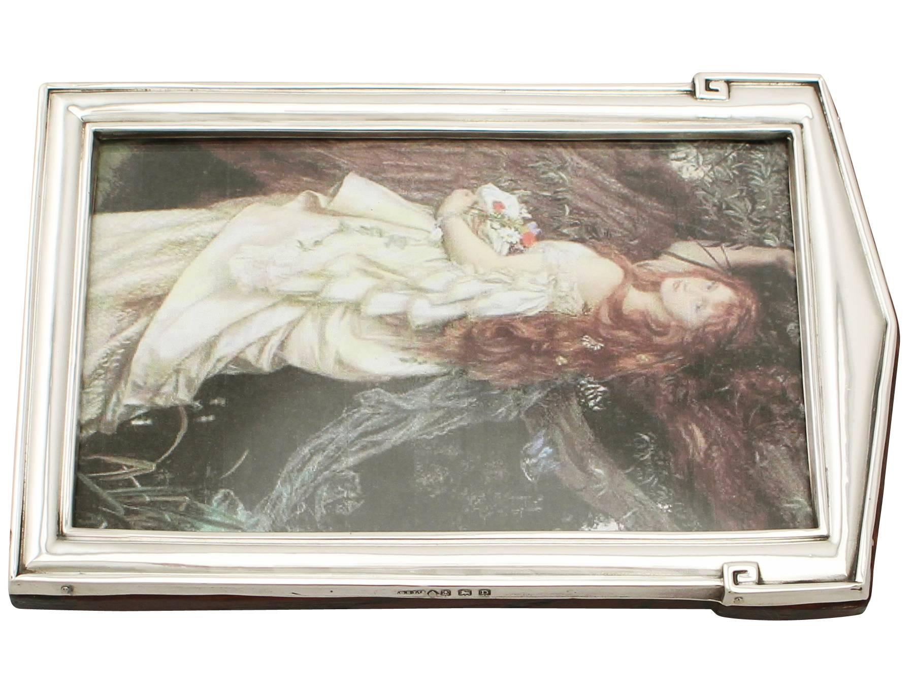 Sterling Silver Photograph Frame - Art Deco Style - Antique George V 1