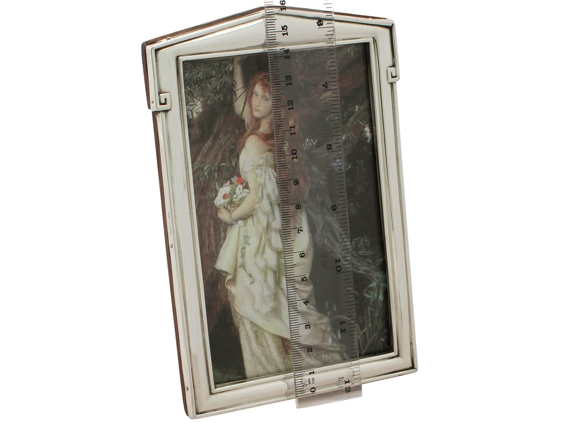 Sterling Silver Photograph Frame - Art Deco Style - Antique George V 3