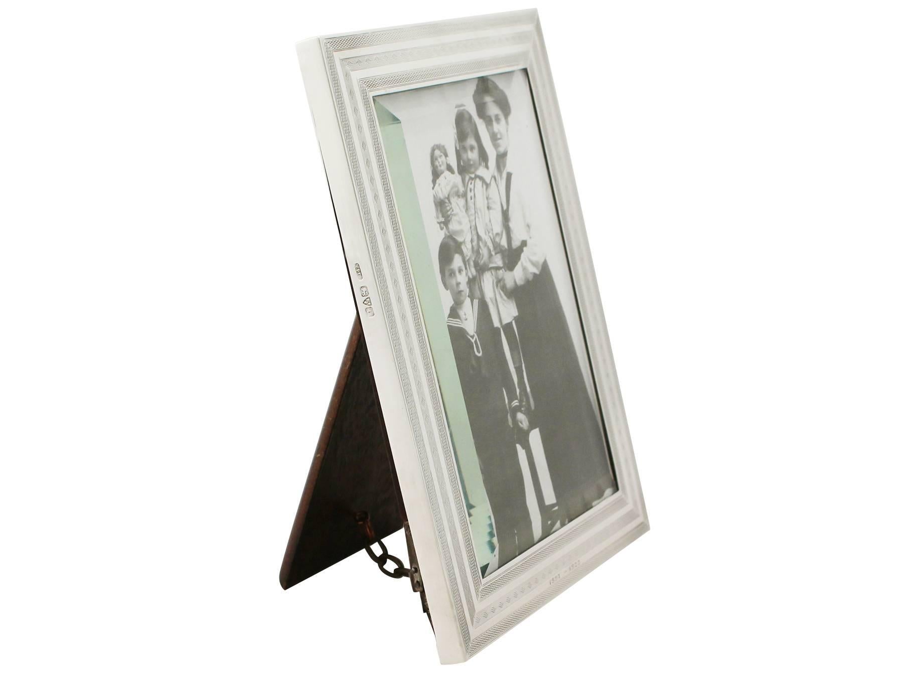 English Sterling Silver Photograph Frame, Antique George V