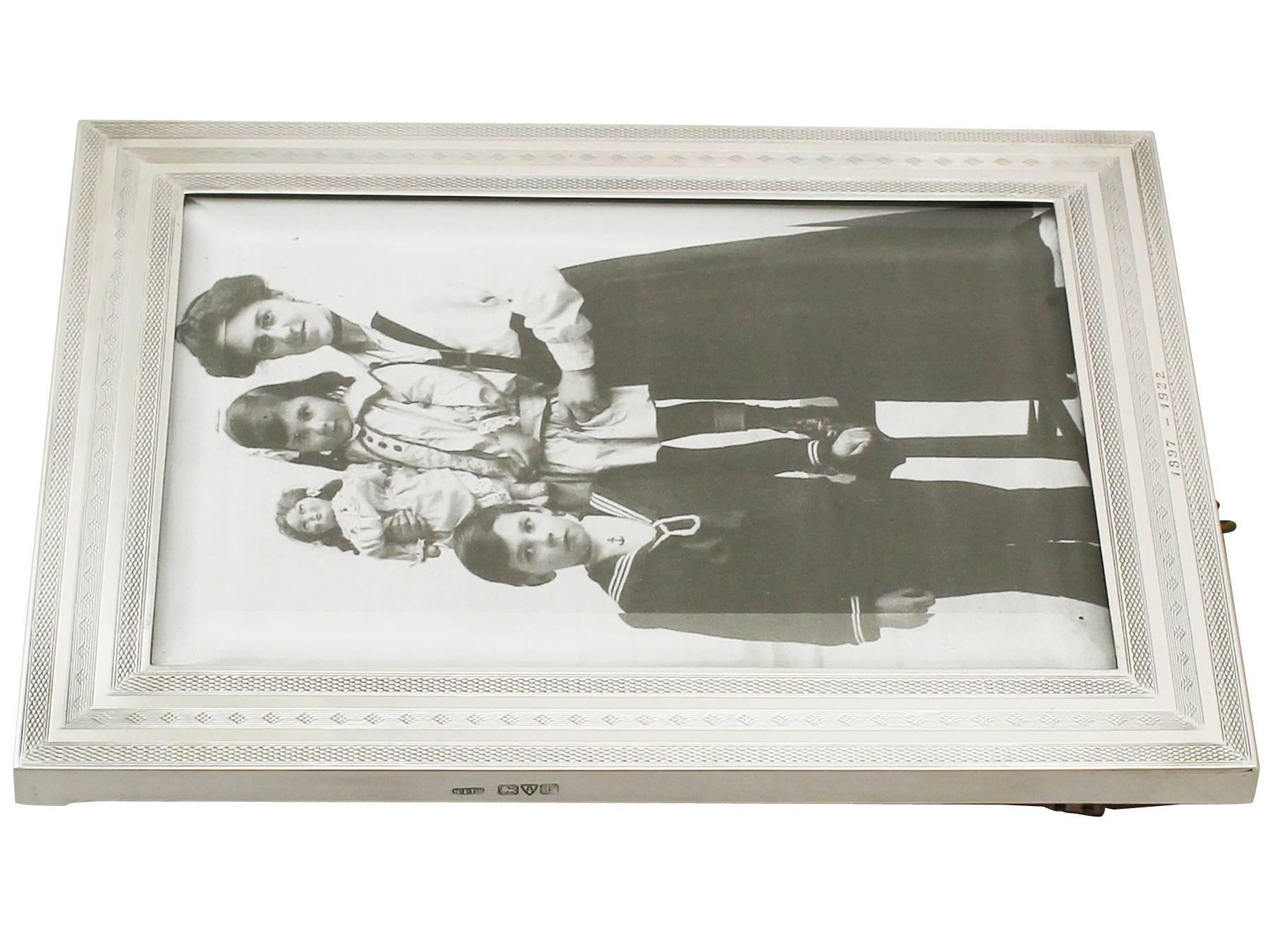 Sterling Silver Photograph Frame, Antique George V 1