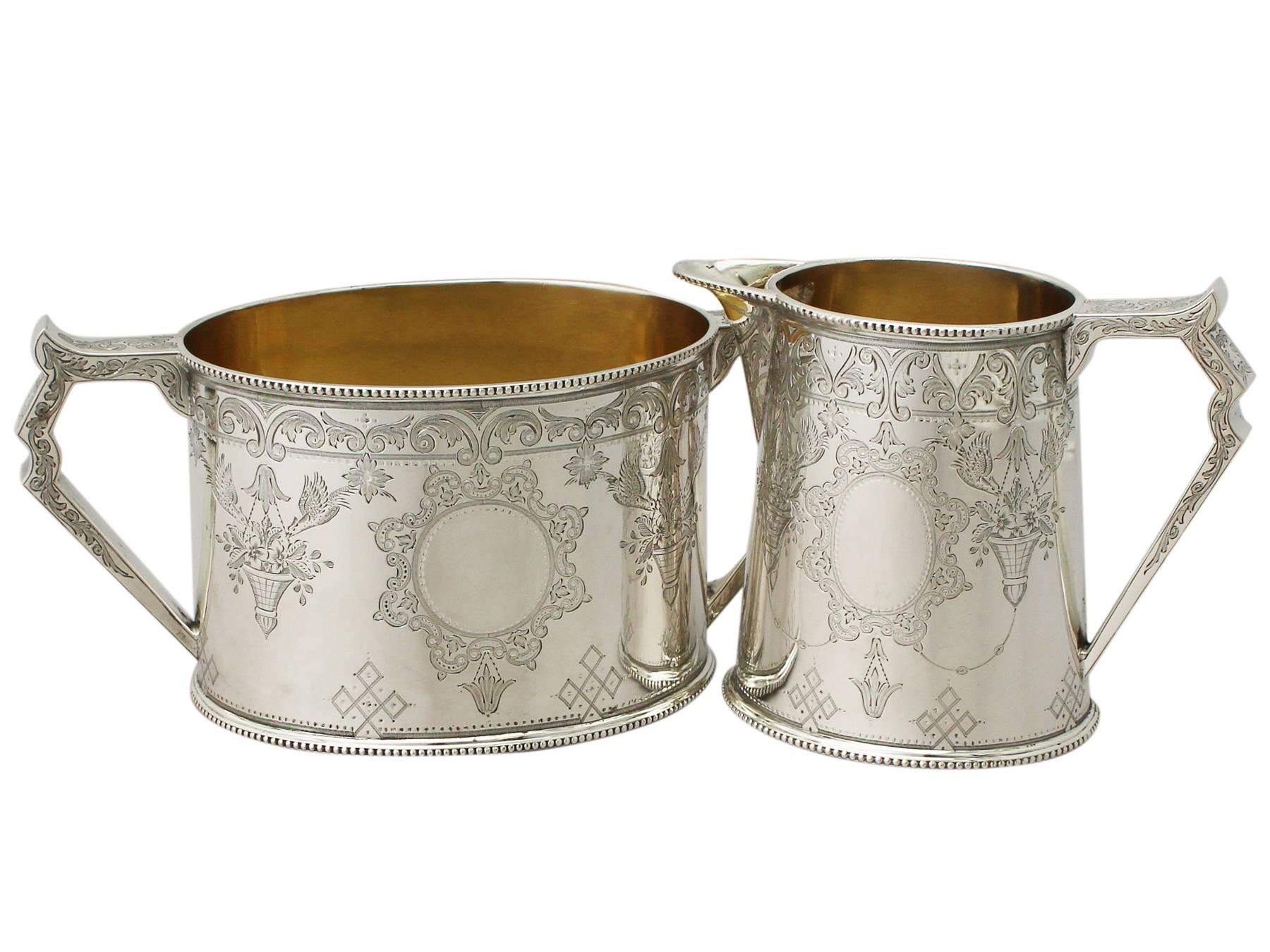 Antique Victorian Sterling Silver Four-Piece Tea and Coffee Service  5