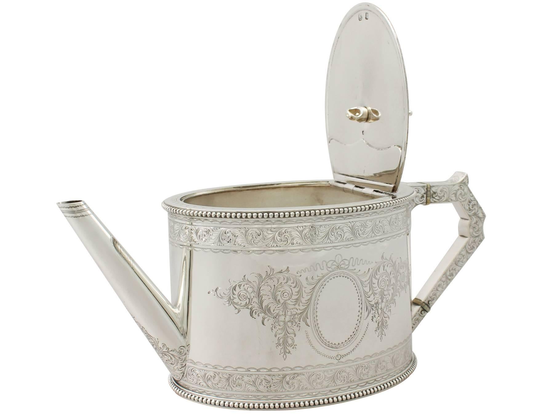 English Sterling Silver Teapot by Elikington & Co Ltd, Antique Victorian