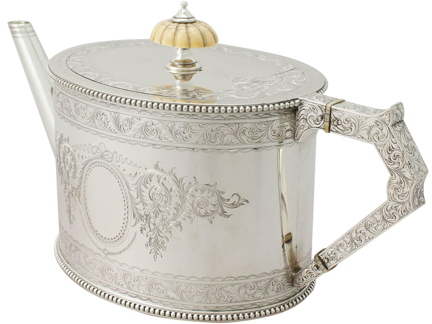 Sterling Silver Teapot by Elikington & Co Ltd, Antique Victorian 1