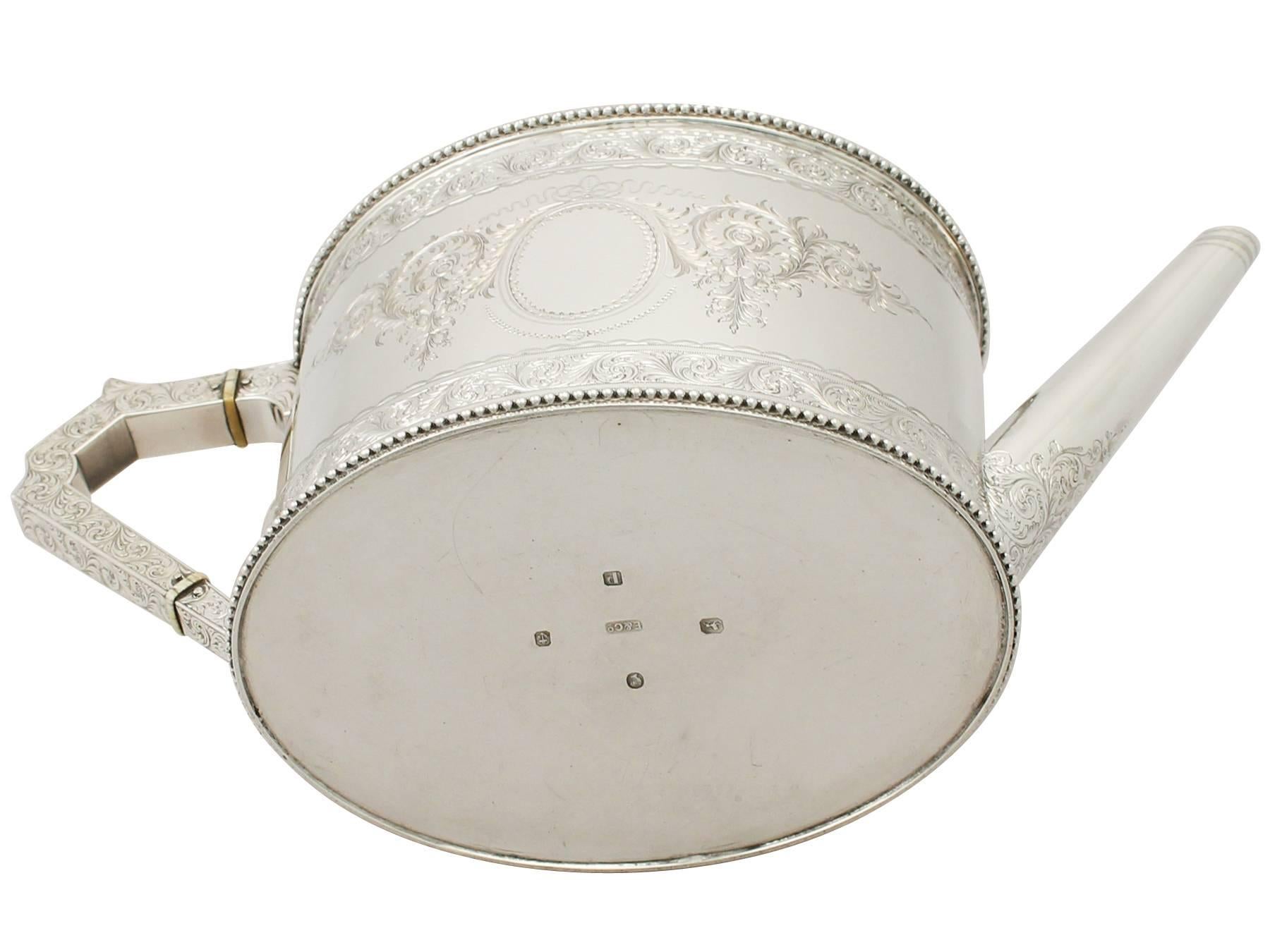 Sterling Silver Teapot by Elikington & Co Ltd, Antique Victorian 4