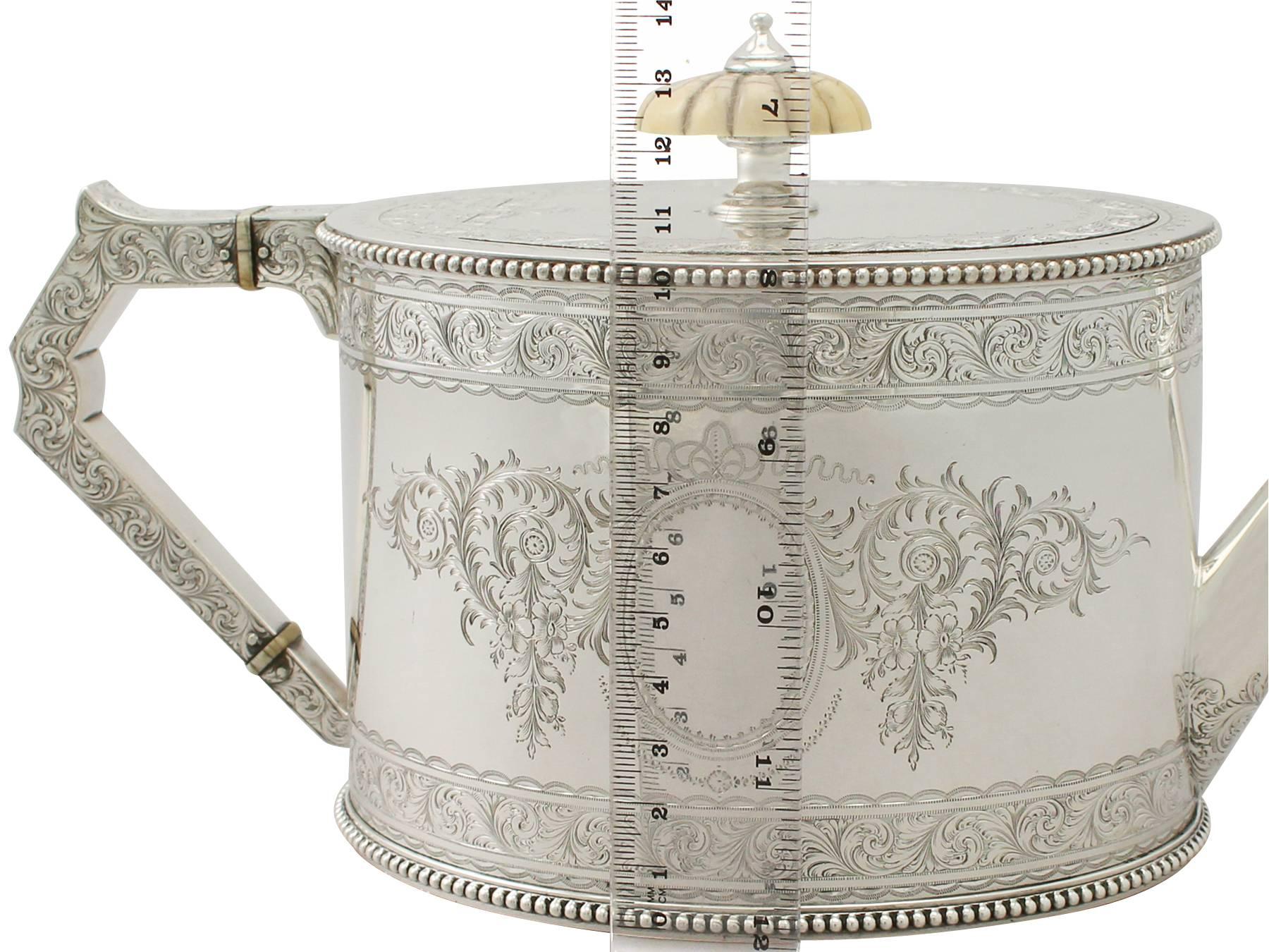 Sterling Silver Teapot by Elikington & Co Ltd, Antique Victorian 5
