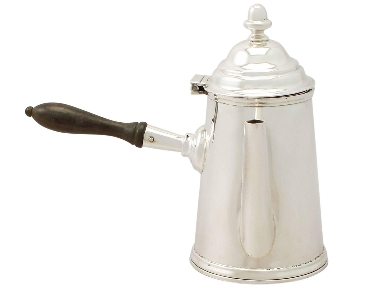 Sterling Silver Coffee Pot, I Style, Antique Edwardian For Sale