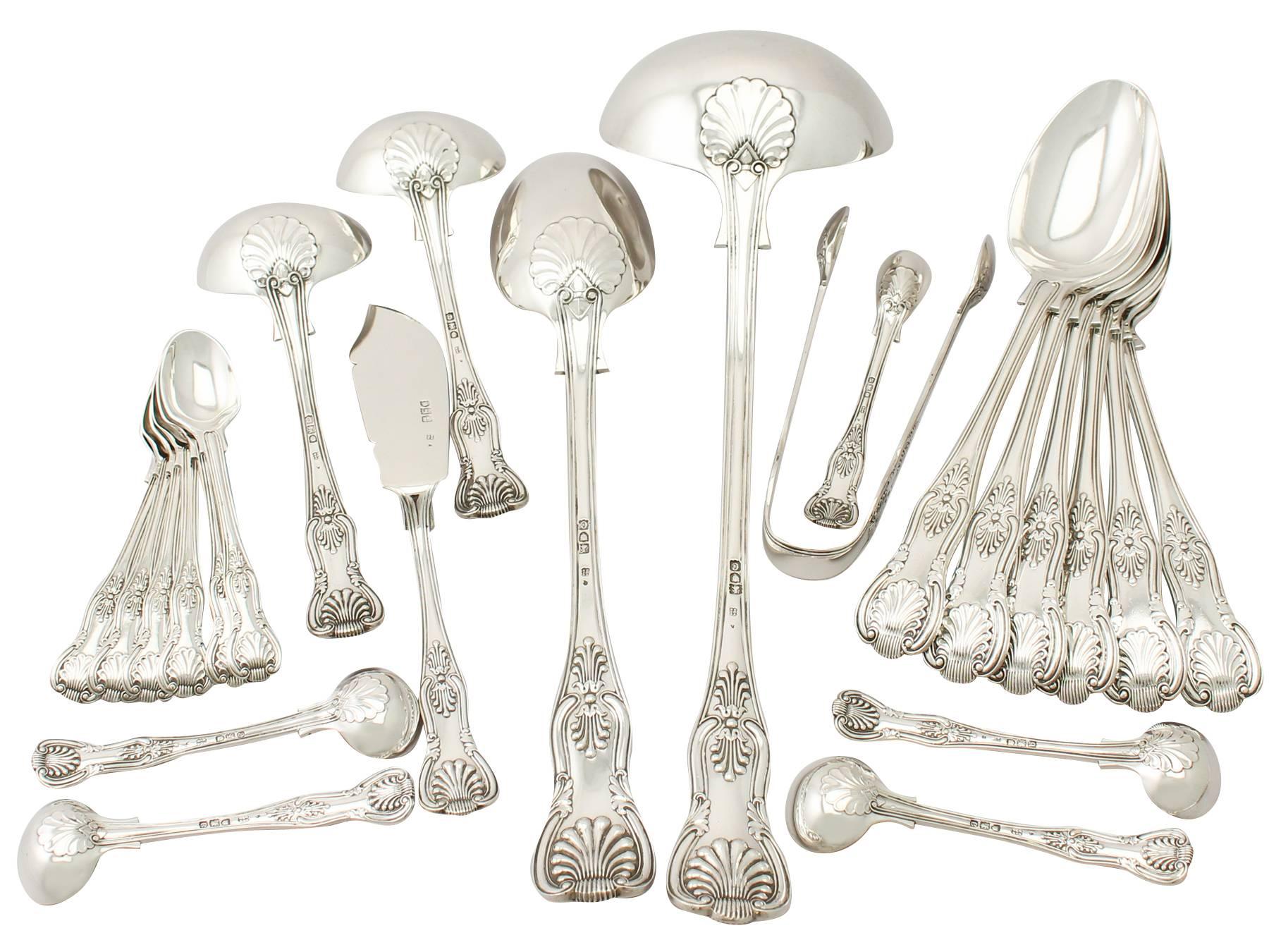 Sterling Silver Canteen of Cutlery for 12 Persons, Antique Victorian 2