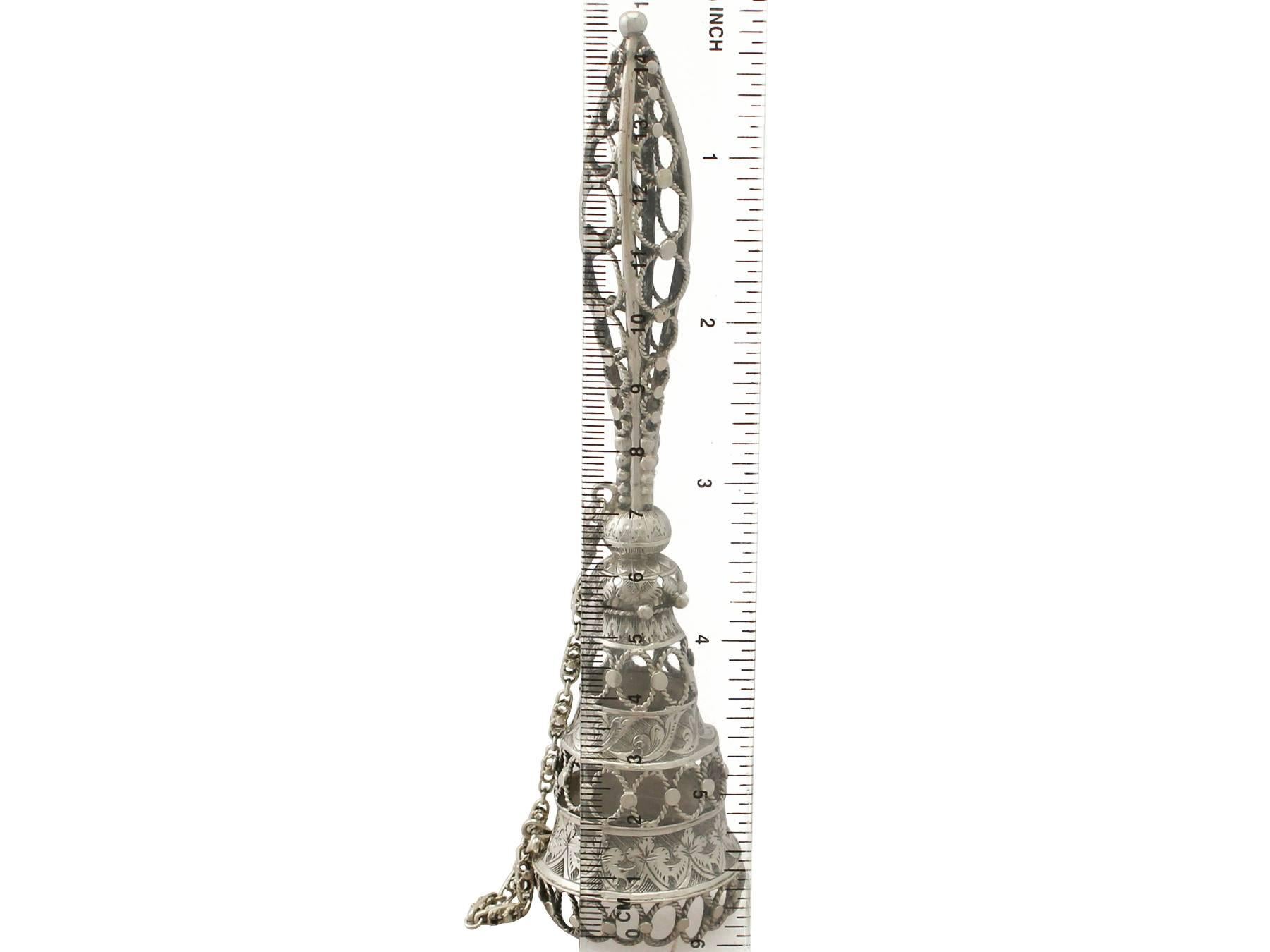 Sterling Silver Posy Holder, Antique Victorian 4
