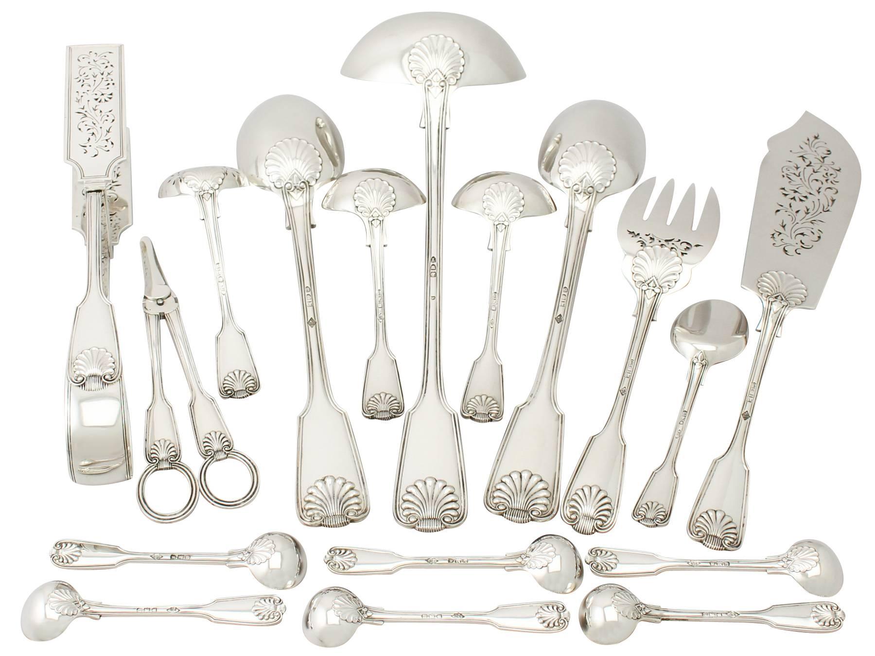 Antique Victorian Sterling Silver Canteen of Cutlery for Six Persons In Excellent Condition In Jesmond, Newcastle Upon Tyne