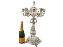 chandelier à huit lumières en argent austro-hongrois du 19ème siècle
