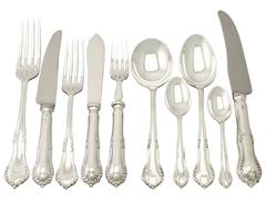 Sterling Silver Canteen of Cutlery for Eight Persons, Vintage Elizabeth II