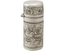 Sterling Silver Scent Flask by Sampson Mordan & Co, Antique Victorian