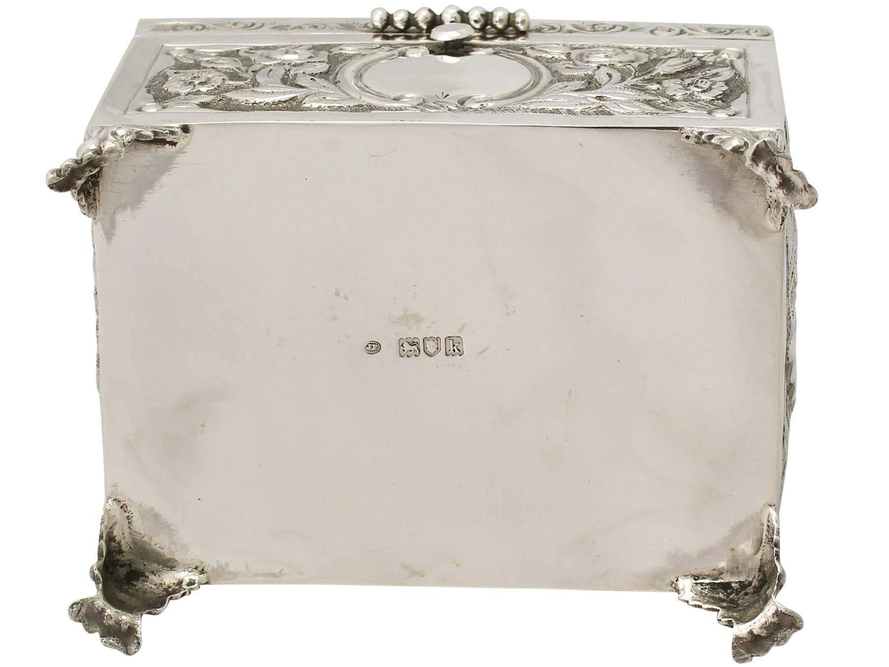 Sterling Silver Box/Jewelry Casket - Antique Edwardian 5