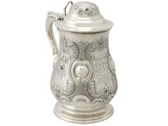 Indian Colonial Silver Pint Tankard - Antique Circa 1860