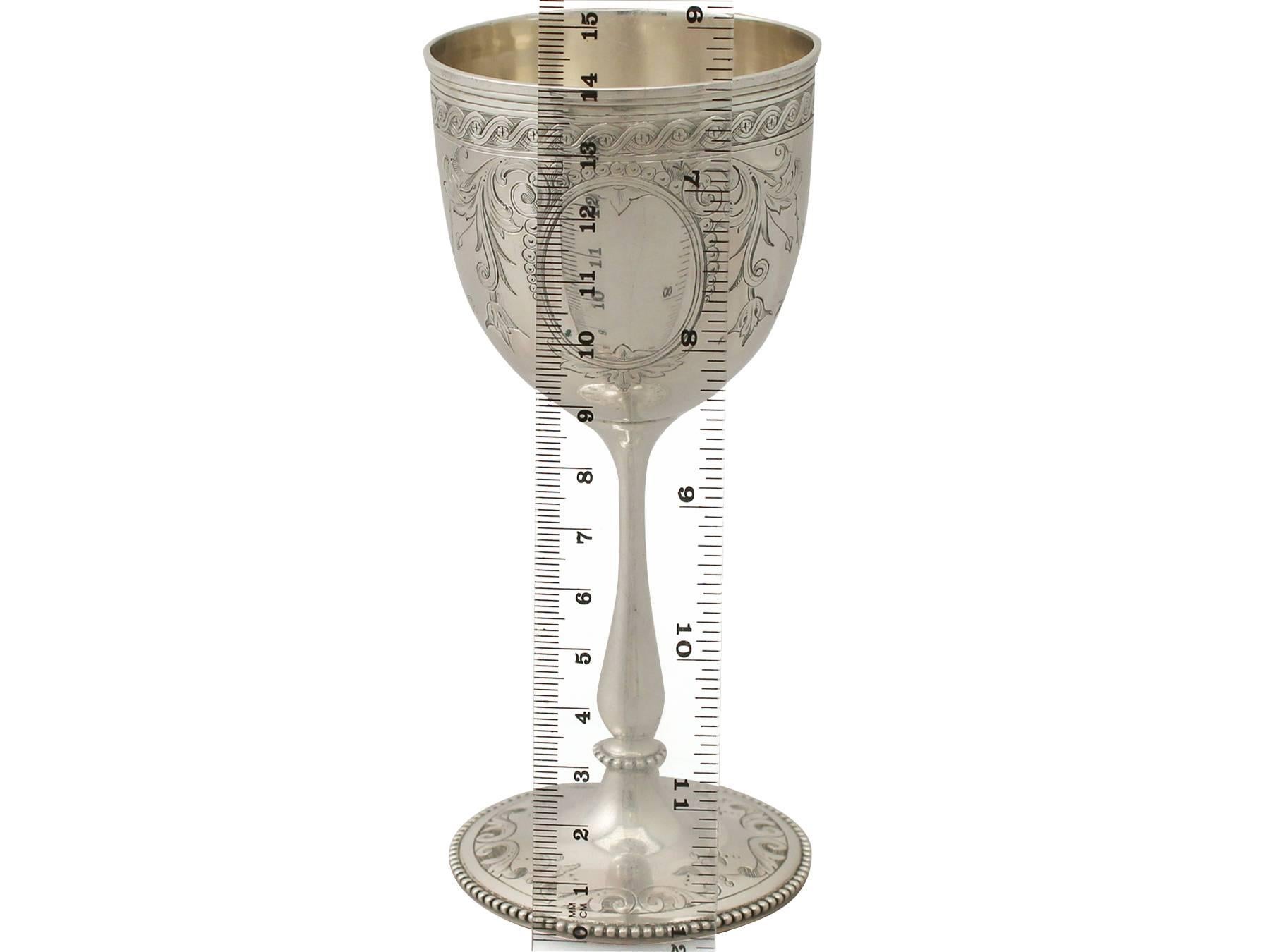 Sterling Silver Goblet, Antique Victorian 4