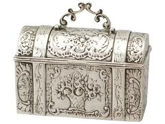 Sterling Silver Trinket/Jewelry Casket, Antique Victorian