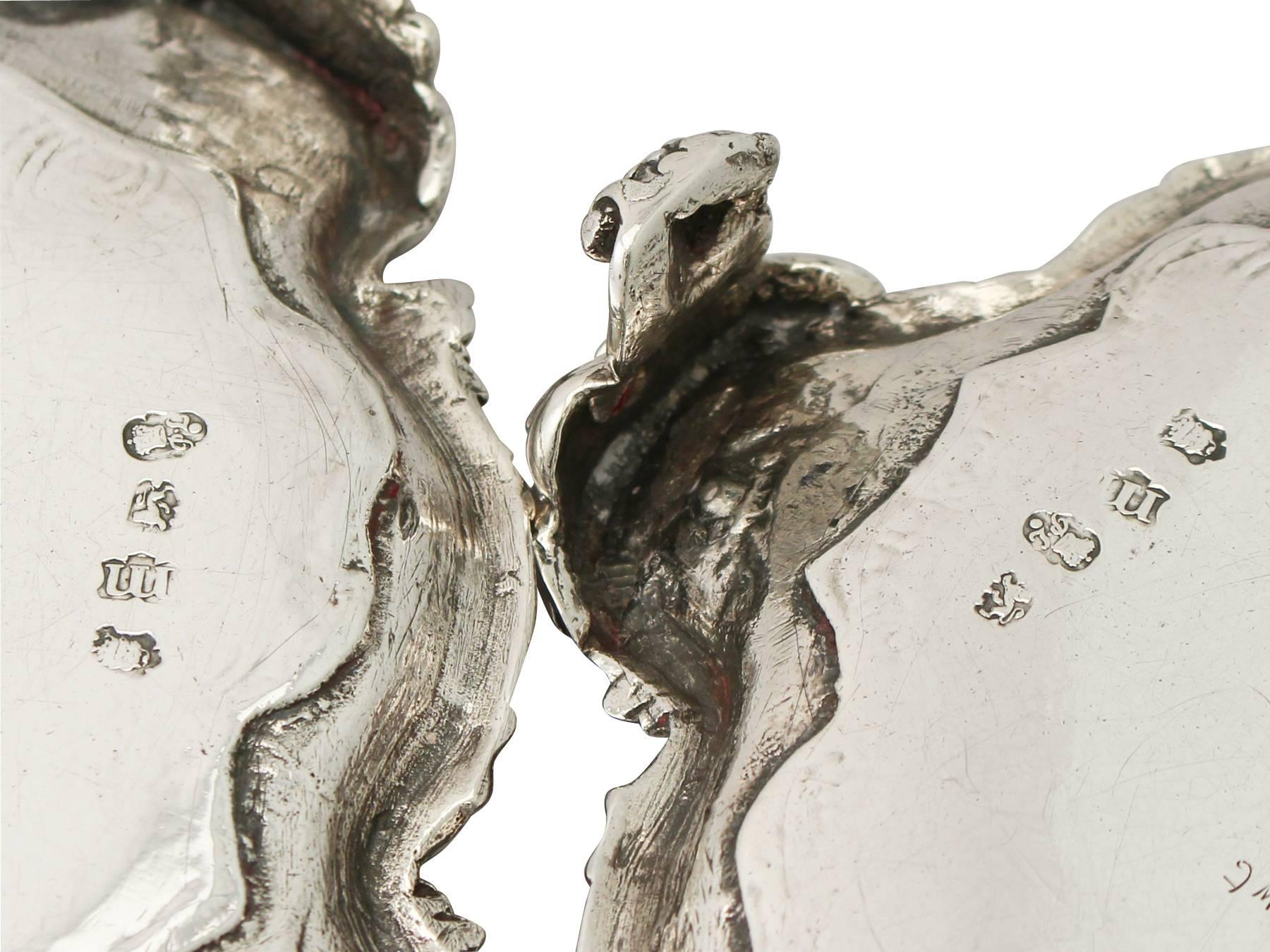 Antique George II Rococo Style Sterling Silver Salvers by Paul de Lamerie 4