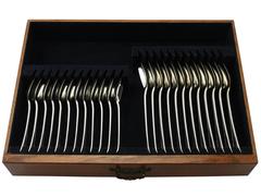 Sterling Silver Canteen of Cutlery for 12 Persons, Antique Victorian