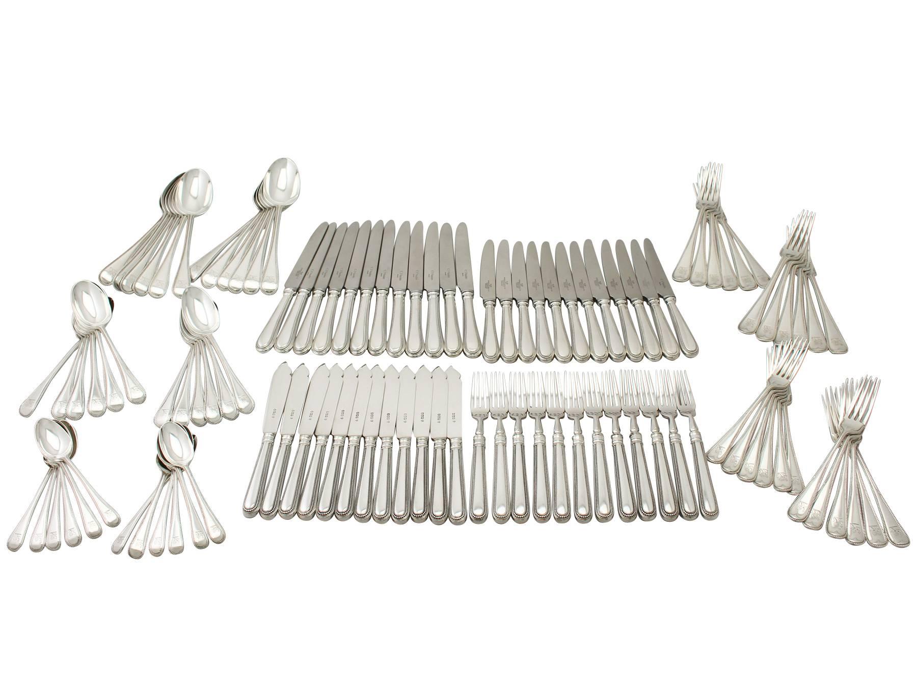 sterling silver canteen of cutlery