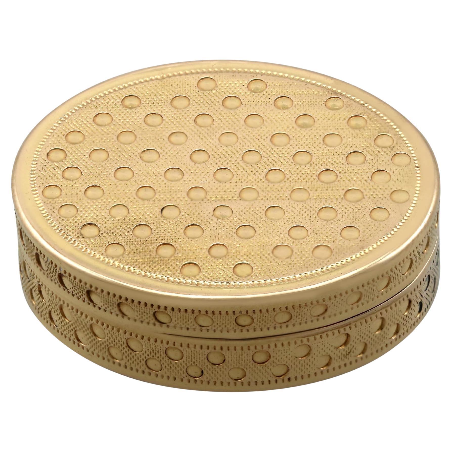 Antica vinaigrette in oro giallo 18 carati, circa 1800 in vendita