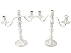 Sterling Silver George II Style Candelabra/Centerpiece by C J Vander Ltd