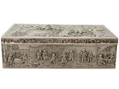 German Silver Jewelry Box, Antique circa 1900