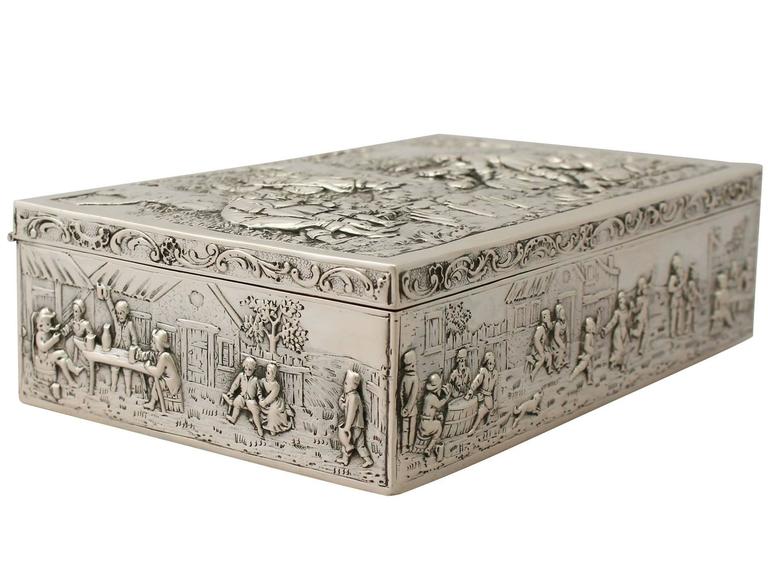 German Silver Jewelry Box, Antique circa 1900 at 1stDibs german