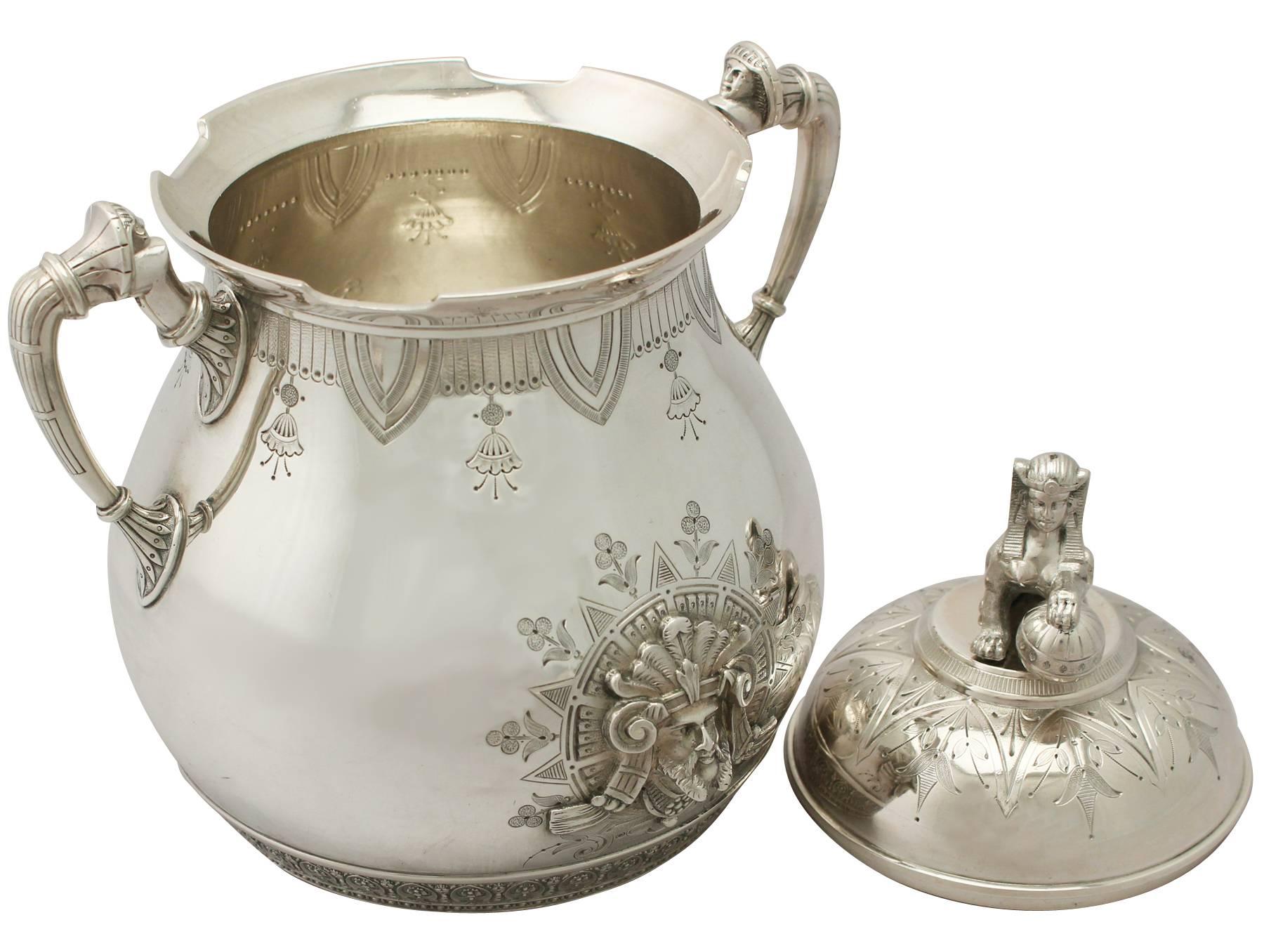 American Sterling Silver Four-Piece Coffee Service, Empire Style, Antique 3