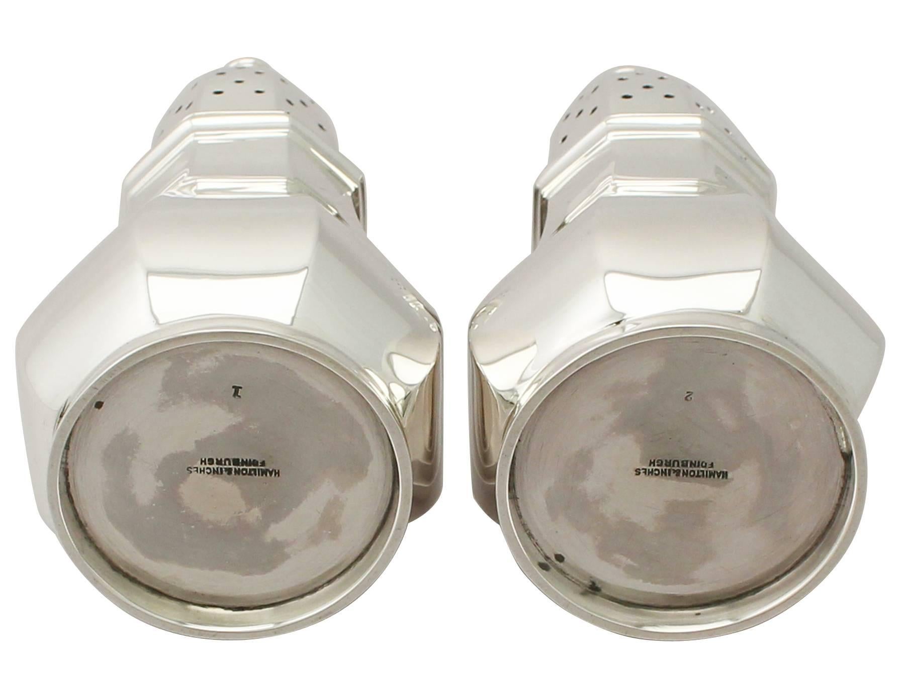 Pair of Scottish Sterling Silver Sugar Casters, George I Style, Antique George V 5