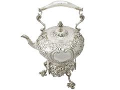 Sterling Silver Spirit Kettle, Antique Victorian