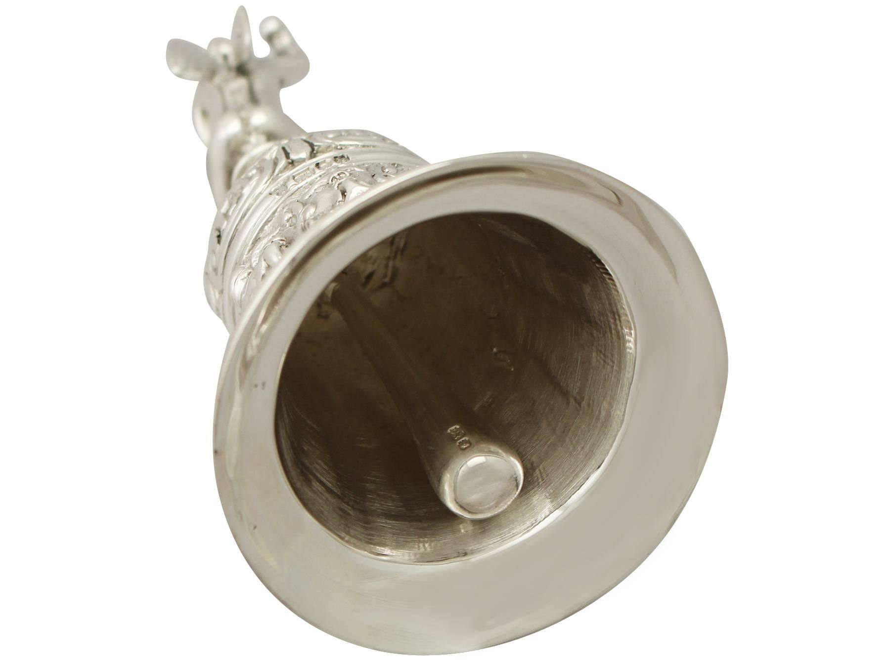 Sterling Silver Table Bell, Vintage Elizabeth II 4