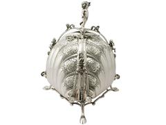 Italian Sterling Silver Triple Opening Biscuit Box