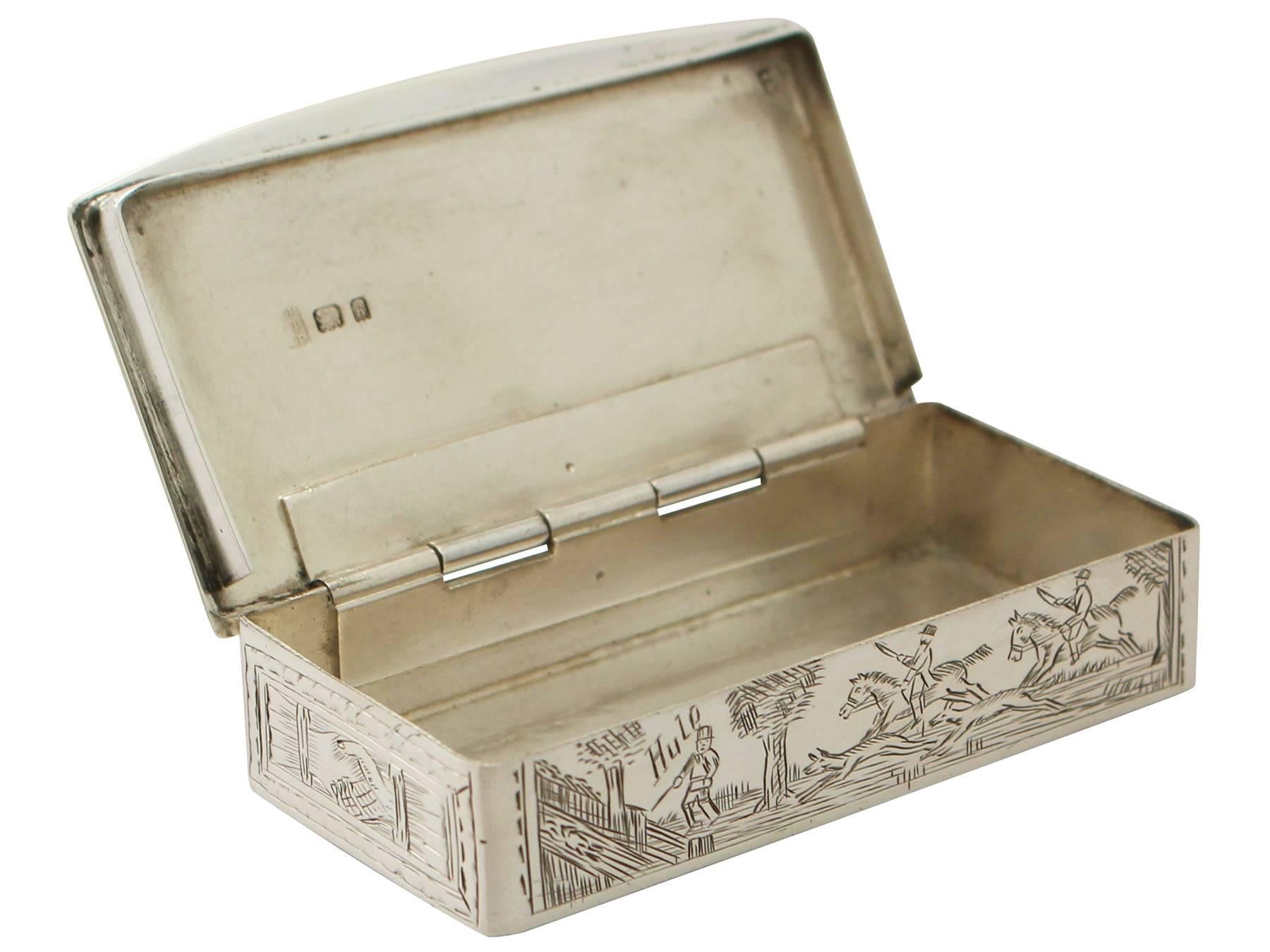 Sterling Silver Snuff Box, Antique George V 1