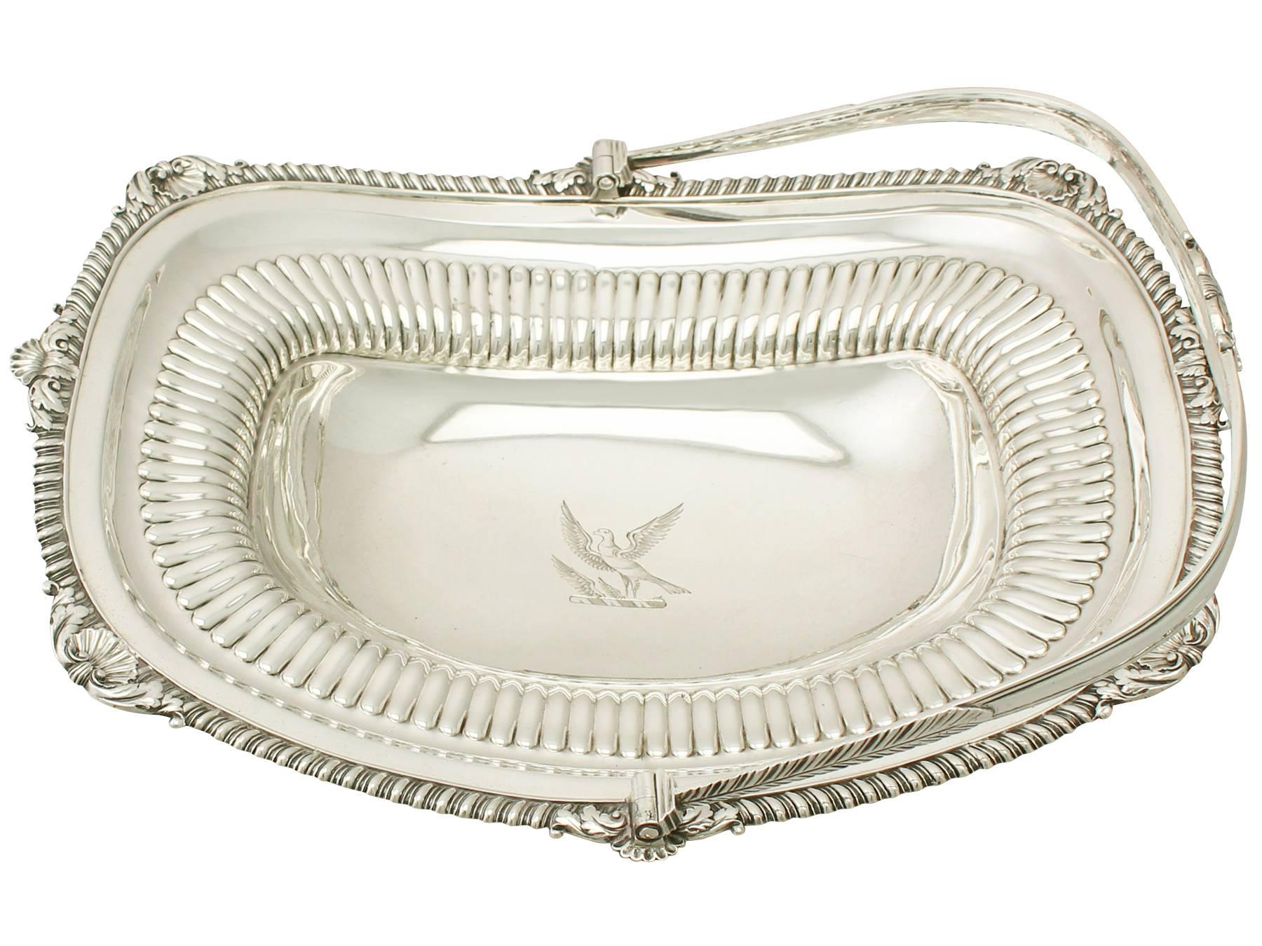 English Antique George III Sterling Silver Cake Basket by Paul Storr