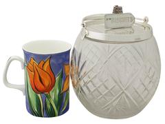Sterling Silver and Cut Glass Biscuit Barrel, Antique Victorian