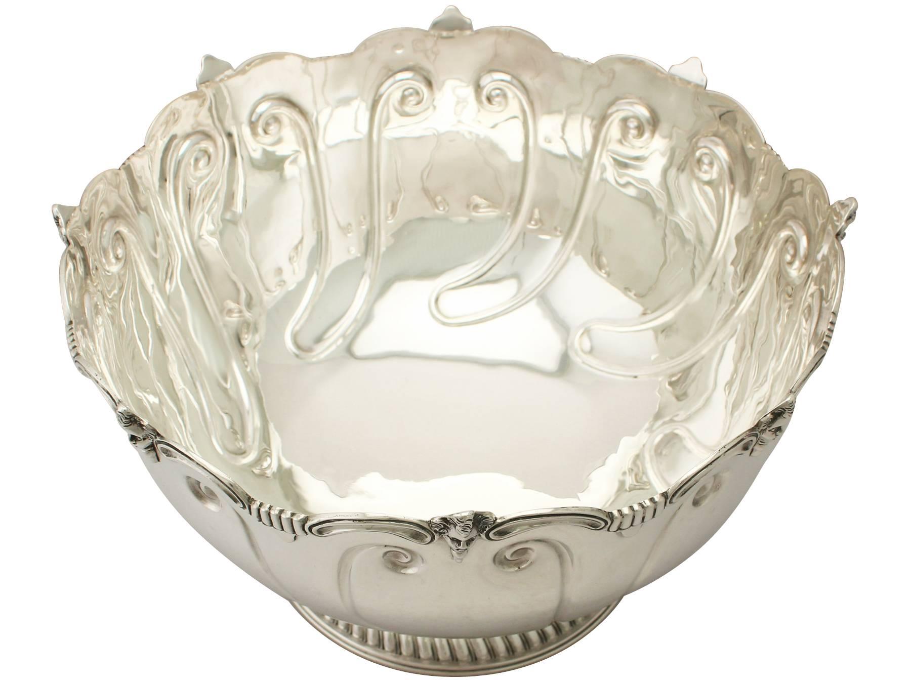 Early 20th Century Antique Edwardian Sterling Silver Presentation Bowl by Charles Stuart Harris